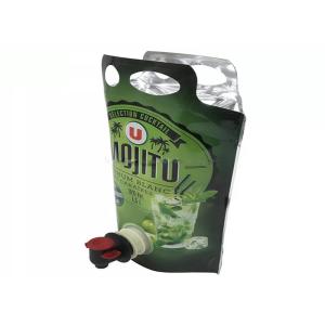 Customized Juice/Wine Packaging Stand Up Spout Bag With Vitop Tap Double Bottom