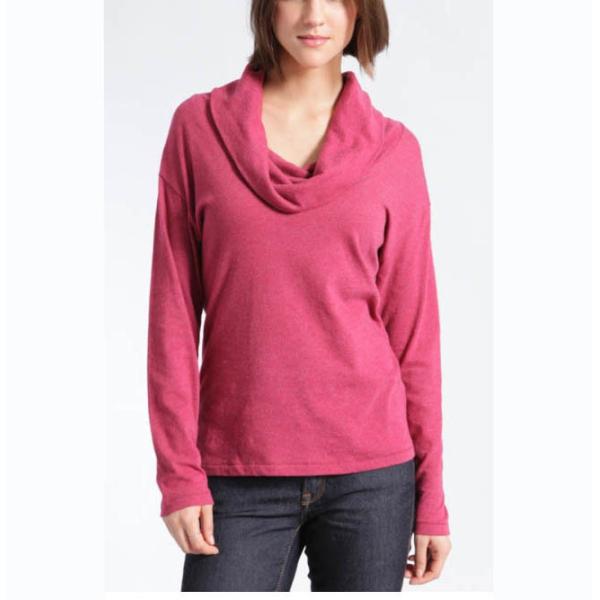 Buy WOMEN'S 55% COTTON/45% LINEN COWL COLLAR KNITTED SWEATER at wholesale prices