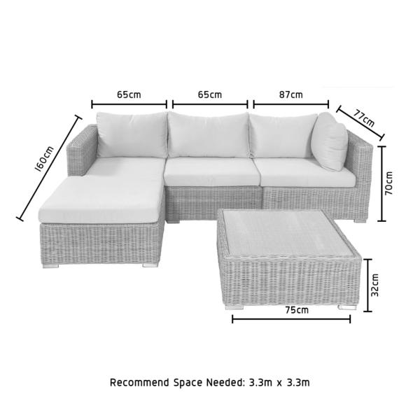 Outdoor Furniture AJUNION Modern Garden Set PE Rattan Patio Furniture Round Wicker Set