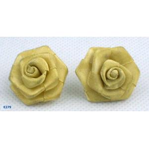Gold Plated Earplugs Zirconia Stud Earrings with flower design