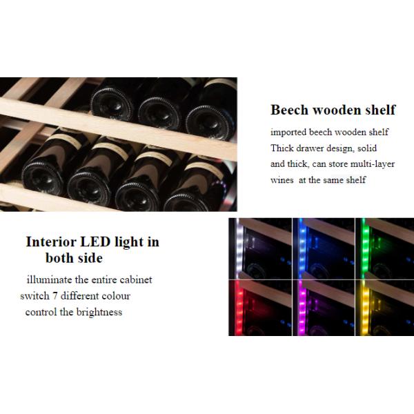 Professional Supplier Stainless Steel Glass Door Free Standing Wine Cooler 176 Bottles