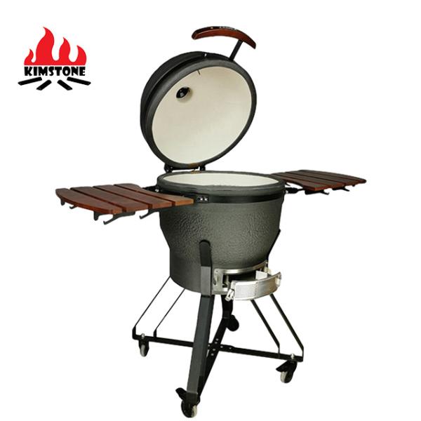 KIMSTONE New Design XL XXL 22 Inch Foam Glazing Matte Black Grey Charcoal Bbq Grill Kamado Smoker