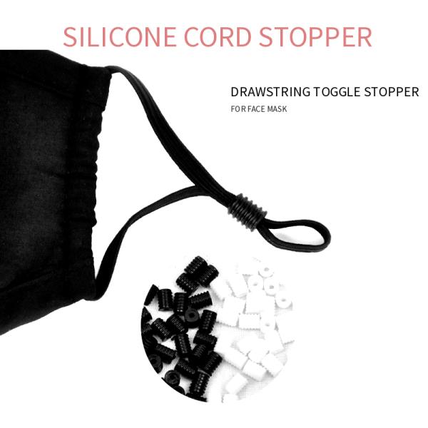 White Color Toggle Cord Locks For Face Mask