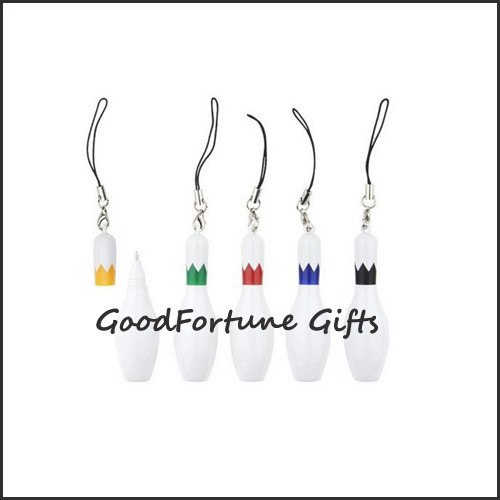 Hot bowling design printed ballpoint pen promotion gift printed logo mobile