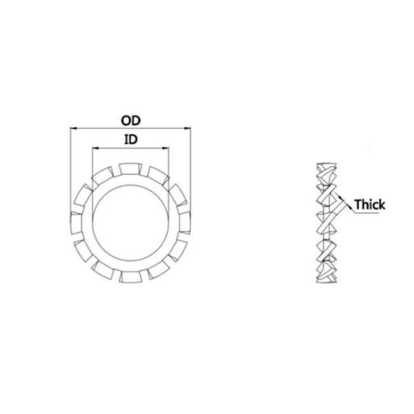 M4 304 Stainless Steel Washers Tight Grip External Tooth Lock Washers DIN934 ODM