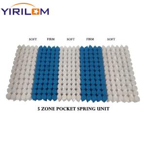 Customized 3/5/7/9 Zoned Pocket Spring Unit with 1.0mm-2.3mm Wire Diameter for