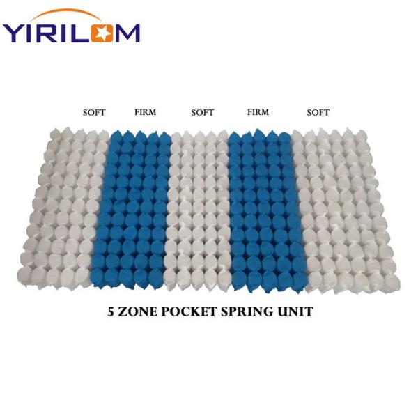 Buy Customized 3/5/7/9 Zoned Pocket Spring Unit with 1.0mm-2.3mm Wire Diameter for Mattress at wholesale prices
