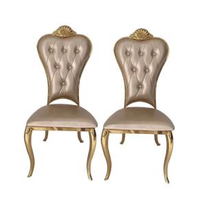 Wedding Party Event Golden Stainless Steel frame Wedding Chair Crown chair