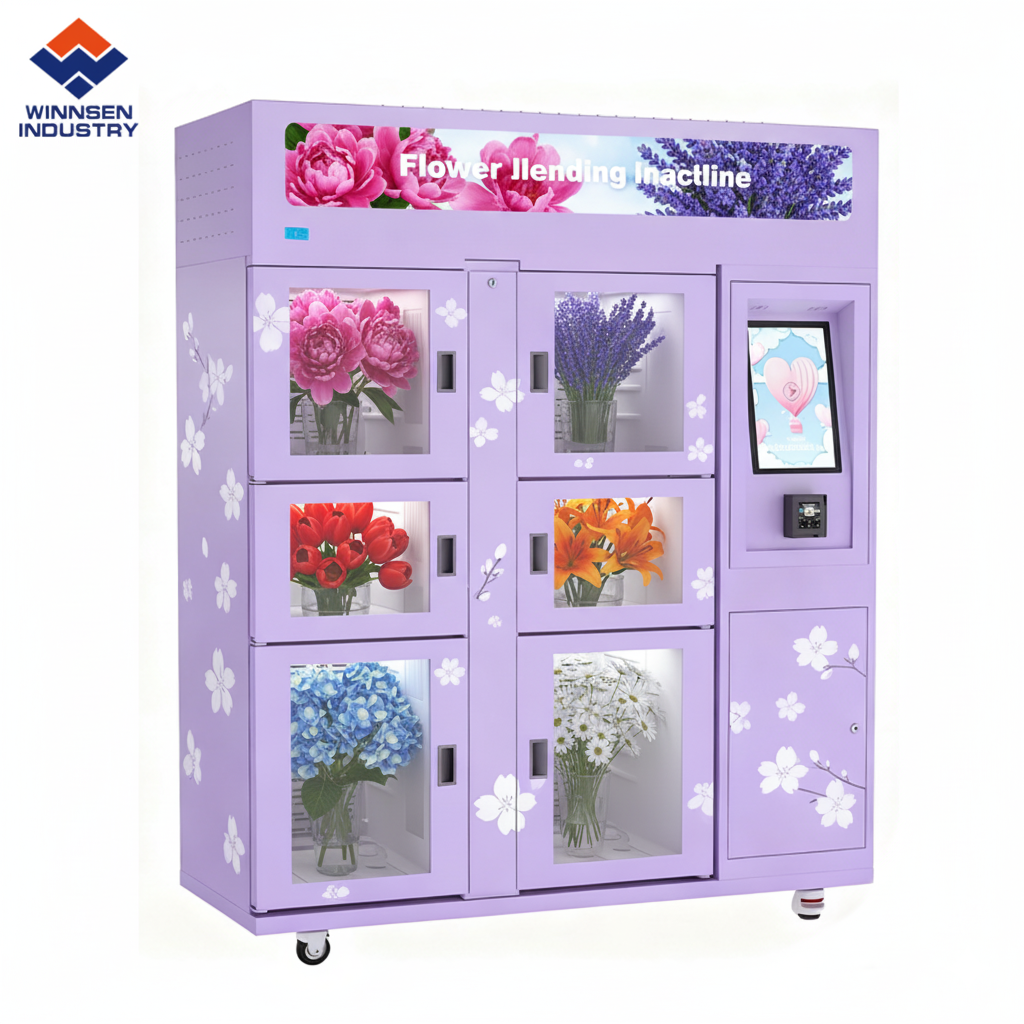 Automatic Flower Dispenser with 12mm Thick Insulation Material R134a Refrigerant