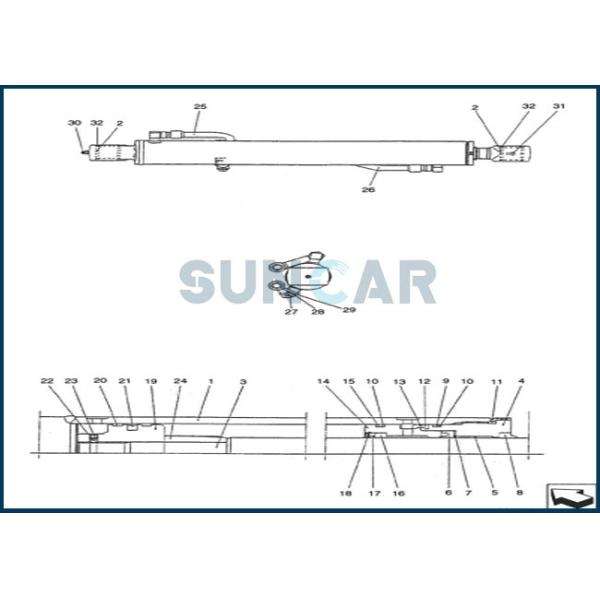 Buy PV01V00037R300 Arm Cylinder Seal Repair Kit Fits CNH Excavators CX25 at wholesale prices