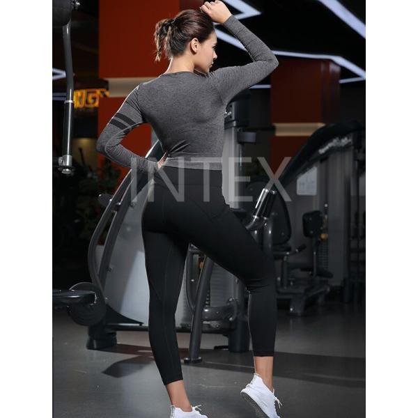 Ladies' Long Sleeve Crop Top and Capri Leggings Breathable