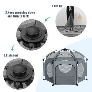 Indoor And Outdoor Folding A Pop Up Play Tent Orange Grey Blue Color