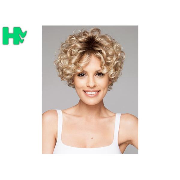 Ladies New Stylish Synthetic Dark Blonde Short No lace Full Hair Wig