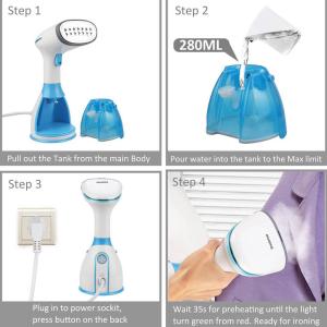 1500W Blue Mini Handheld Steamer Portable Shirt Ironing Garment Steamer with CB