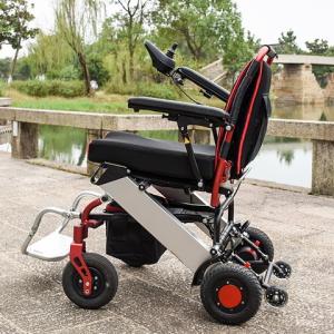 Rigid PU Tyre Folding Motorized Wheelchair 6km/H Alu Alloy Electric
