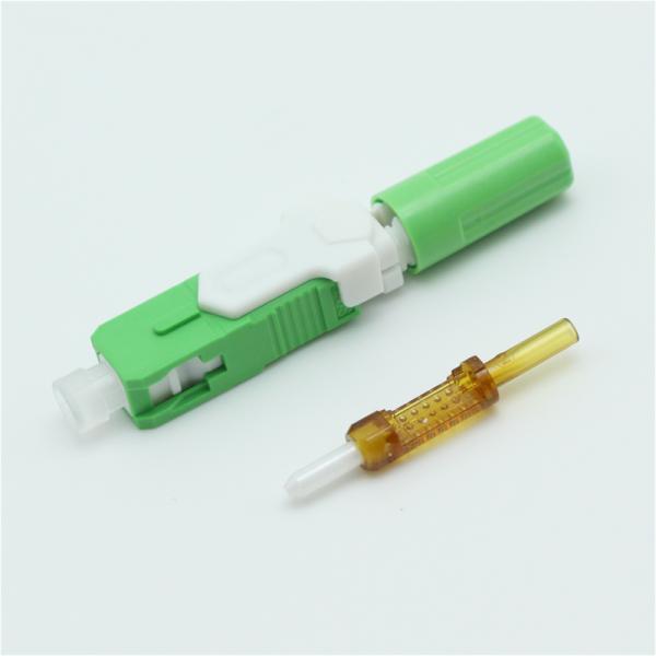 Plastic V Groove FTTX fiber optic cable connectors Round Head