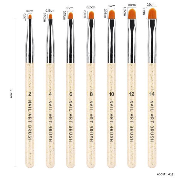 7pcs/set Nail Art Brush Pen for Light Therapy Phototherapy Painting Drawing Tool Made