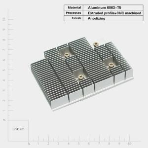 Sleek Anodized Aluminum Extrusion Heat Sinks Customized with Screw Mount