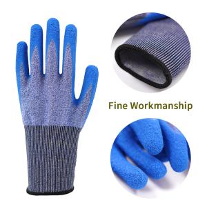 18 Gauge Latex Coated Hand Gloves Cut Resistant ANSI A4 Gloves For Construction