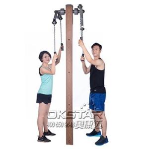 outdoor fitness equipment park wood outdoor arm stretcher
