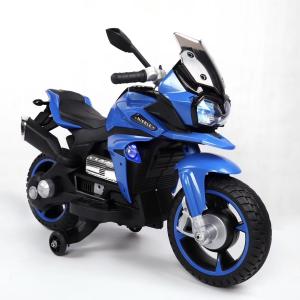 Blue Extra-Wide Seats 6v Motorcycle Bike for 10 Year Old Child Electric Kids