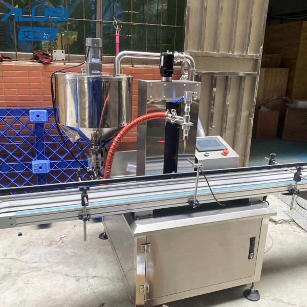 Buy Automatic Rotor Pump Paste Liquid Filling Machine With Mixing Heater at wholesale prices