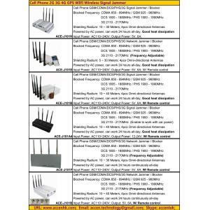 2015 Cell Phone GSM 3G 4G LTE GPS WIFI GPRS WLAN Signal Jammer Blocker Catalog