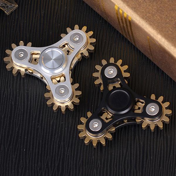 Stress Relief Toys Four Tooth Linkage Pure Copper Gyroscope Fidget Spinner for Adults