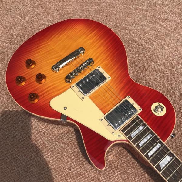 New standard LP 1959 R9 electric guitar, Cherry burst color, frets cream binding, a piece of neck & body, Tune-o-Matic b