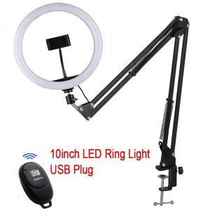 Lazy Phone Holder 12W 3200K 10 Inch Foldable Ring Light