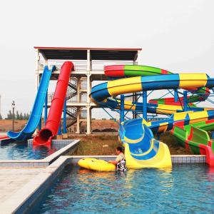 Stainless Steel Fastener FRP Spiral Water Slides / Fiberglass Water Slide
