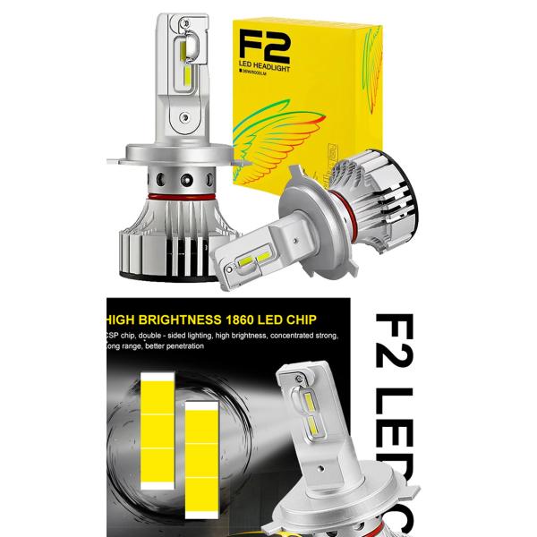 F2 H4 H7 9005 9006 Automotive LED Headlight Fanless Headlamp Fog Light