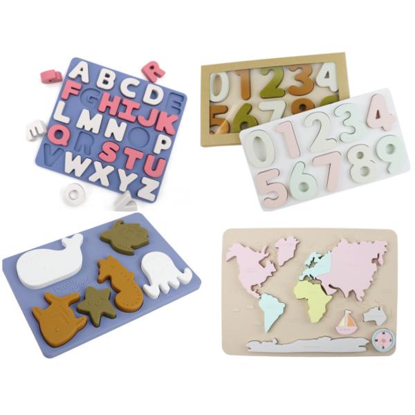 World Map Continents And Ocean Silicone Puzzle Baby Gift Montessori Educational