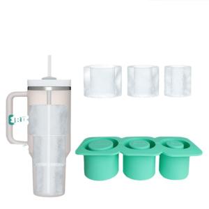 Quality Silicone Ice Maker With Lid for 3 Hollow Cylinder Ice Molds Sustainable and by Stanley for sale