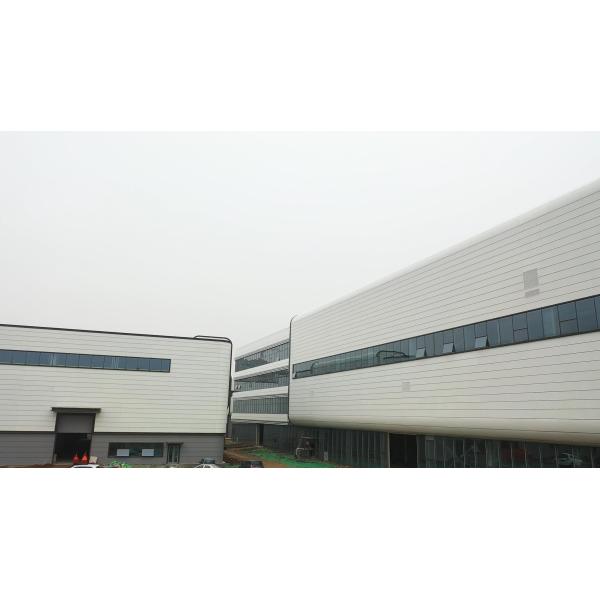 Fast Install Prefab Metal Warehouse Wind Resistance With Sandwich Panel Roof Cladding