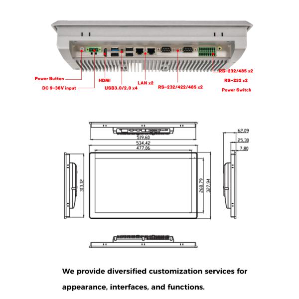 Outdoor Industrial Panel PC 21.5 Inch UV Resistant With WiFi Bluetooth