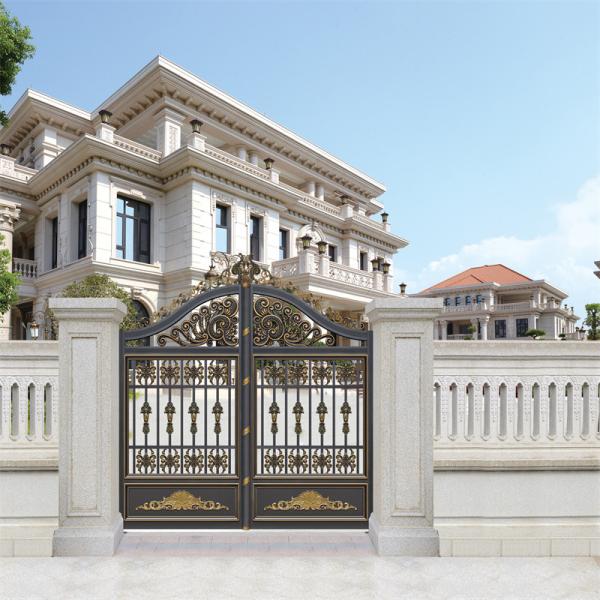 Buy Courtyard Sliding Glass Aluminium Fence Gate Doors Automatic Opening at wholesale prices