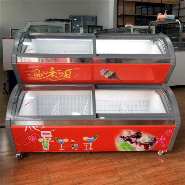 3 Tiers Ice Cream Display Freezer With LED Lighting For frozen treats business