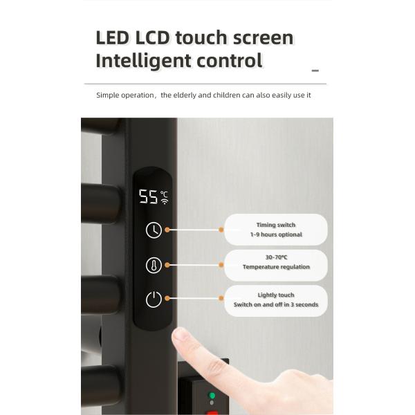 Electric Heated Space Aluminum Bathroom Towel Warmer and Drying Rack for Modern Design