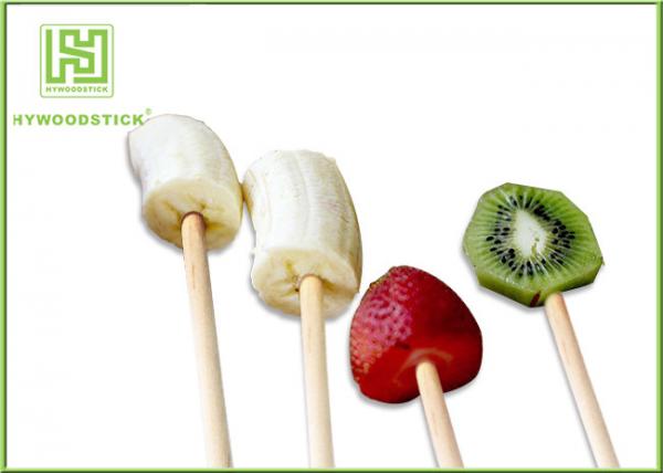 Buy 100% Natural Wood Flat Round Fruit Skewer Sticks For Kids Party at wholesale prices
