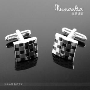 Heyco silver rectangular shell conch mop cufflinks cuff-links