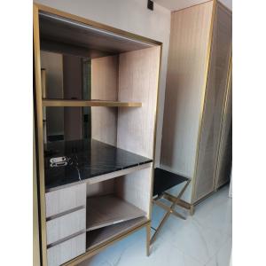 Customized Hotel Room Furniture Packages Wooden Fitted Wardrobes Set