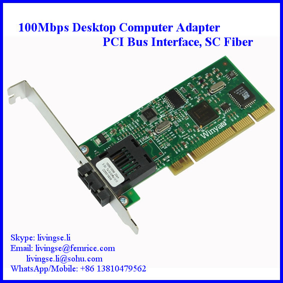 100Mbps NIC Card, PCI Desktop Computer Fiber Optic Network Adapter, SC Fiber,