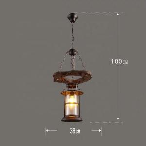 Industrial Rustiy Vintage Pendant Lamps Wooden Pendant Light Oem Odm Service