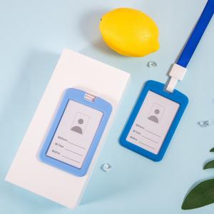 Silicone ID Name Badge Card Case Protector With Retractable Cord and Breakaway