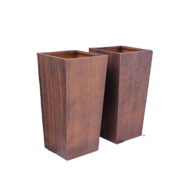 Decorative flower pot stainless steel tall rectangular planter