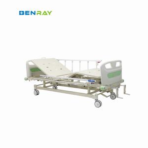 Quality Two Manual Crank System Medical Hospital Bed With Protection Bumper for sale