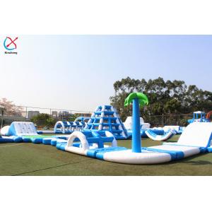 Customized Sea Or Lake 0.9mm Fireproof Inflatable Water Park Climbing Wall