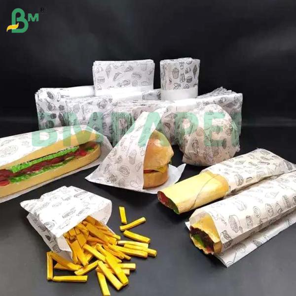  Brown White Natural Compostable Greaseproof Paper 45gsm For Wrap Liner Hot Dogs Packing