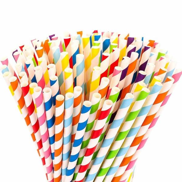 Buy Recyclable Milkshake Striped Paper Straws Food Safe  Dye Free CE Certificited at wholesale prices